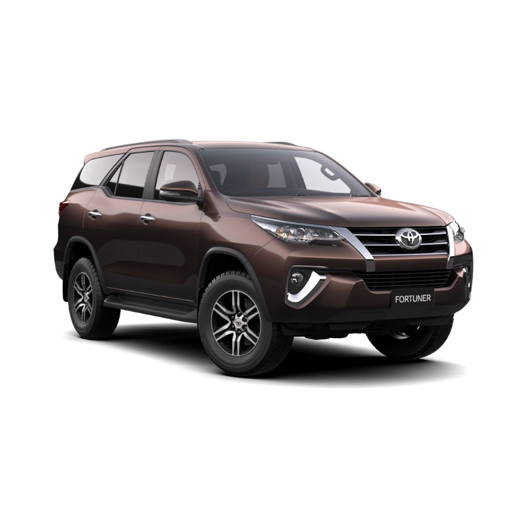 oyota Fortuner chauffeured vehicle providing comfortable seating for up to 5 passengers, perfect for business, leisure, and off-road travel.