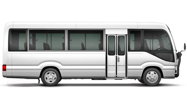 Comfortable Coaster mini bus rental in Bangkok with professional chauffeur service