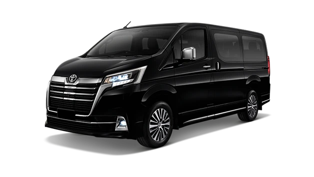 Luxury Toyota Majesty van, offering spacious seating for up to 7 passengers, perfect for group travel with premium comfort and convenience.