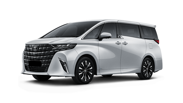 Toyota Alphard luxury MPV with spacious seating for up to 5 passengers, offering comfort and flexible storage options.