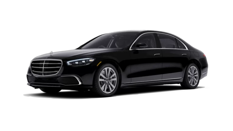 Luxurious Benz S Class chauffeured vehicle ready for premium transportation.