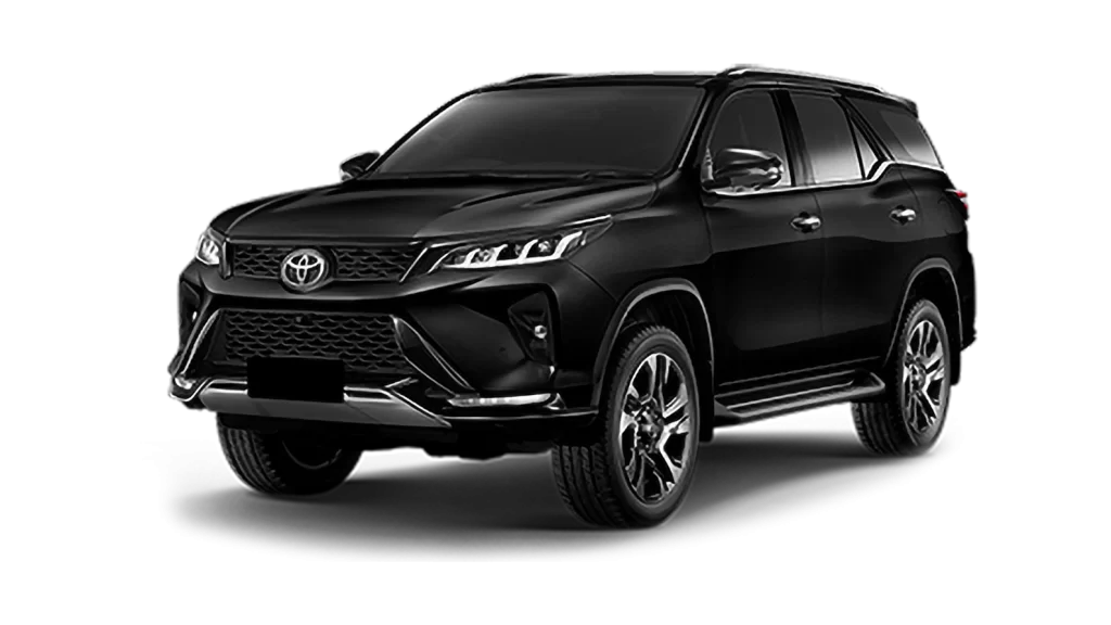 Toyota Fortuner chauffeured car rental in Thailand, spacious SUV with professional driver service.