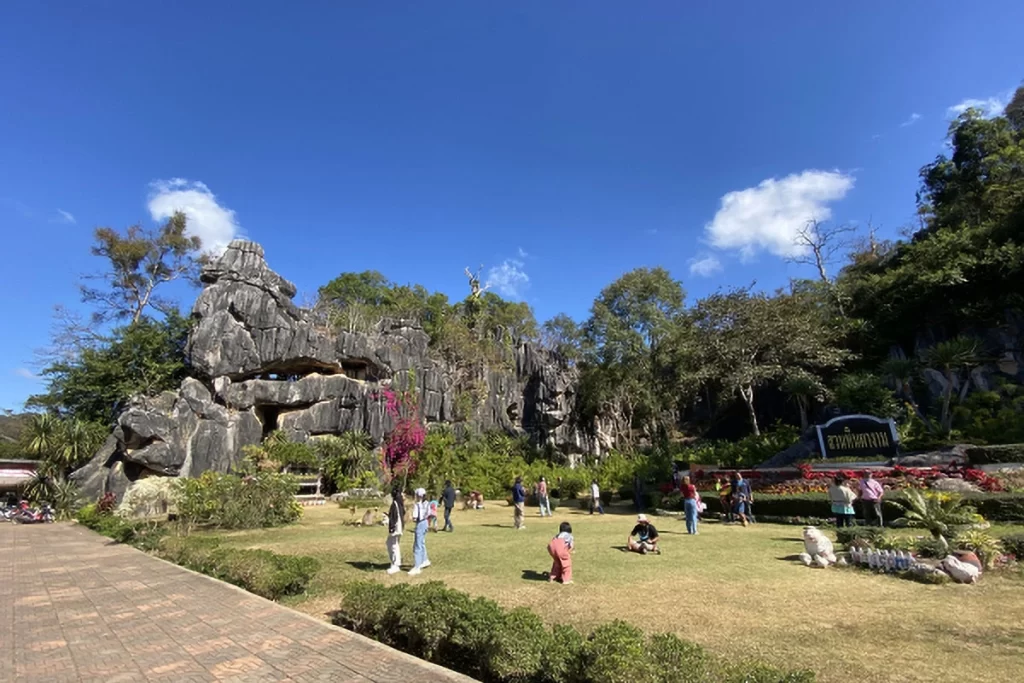 Unique limestone formations at Suan Hin Pha Ngam, a natural attraction near Phu Kradueng